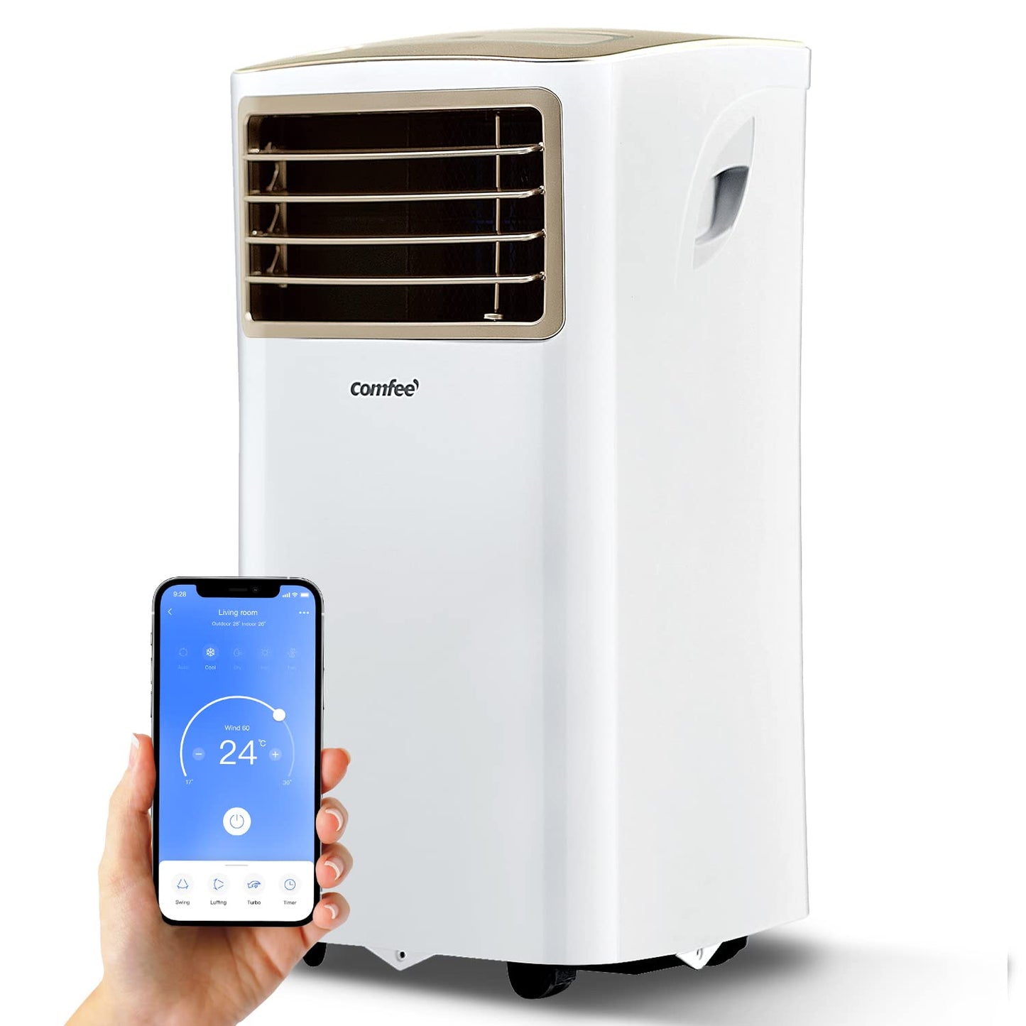COMFEE MPPH-09CRN7 Mobiles Klimagerät 9.000 BTU – 3-in-1, R290, EEK A, 31m², Fernbedienung, Weiß