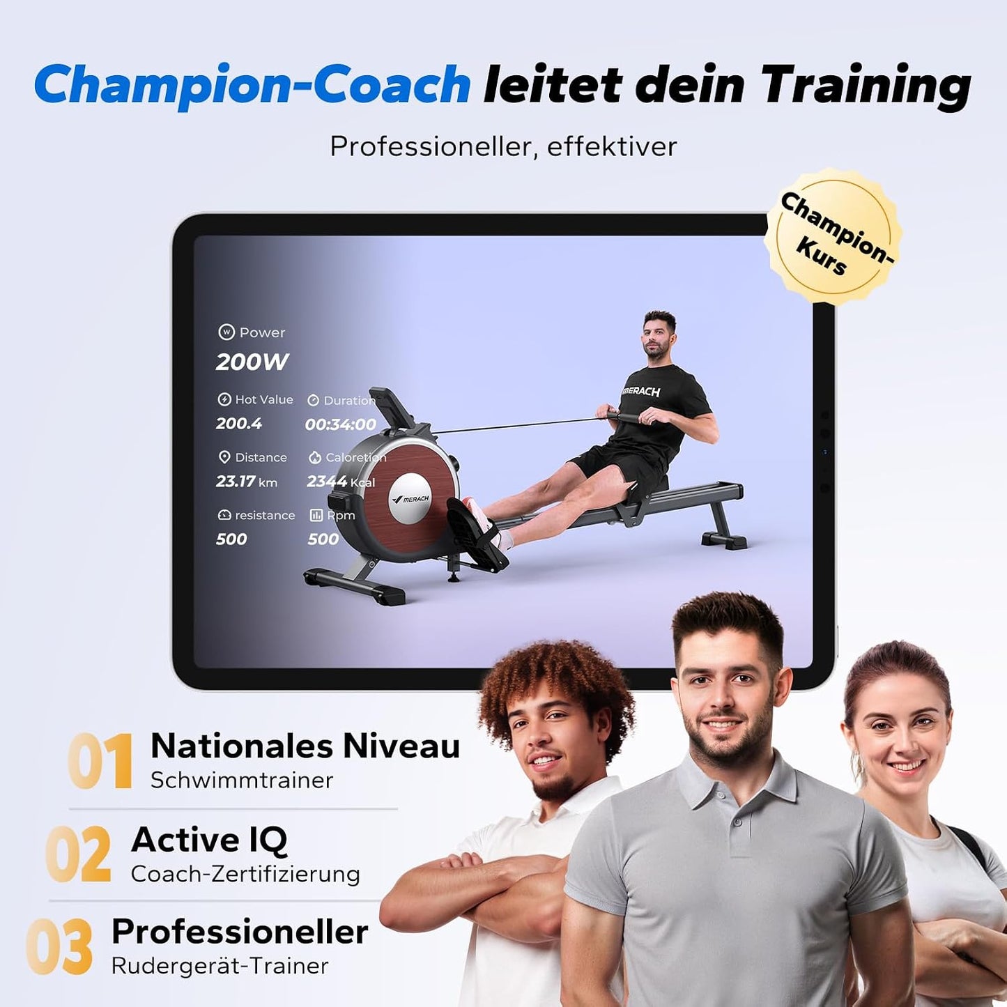 MERACH Q1s Rudergerät 160kg – 32-stufig Magnet, 5,5kg Schwungrad, App, Dual-Rail, 0,2m², Schwarz
