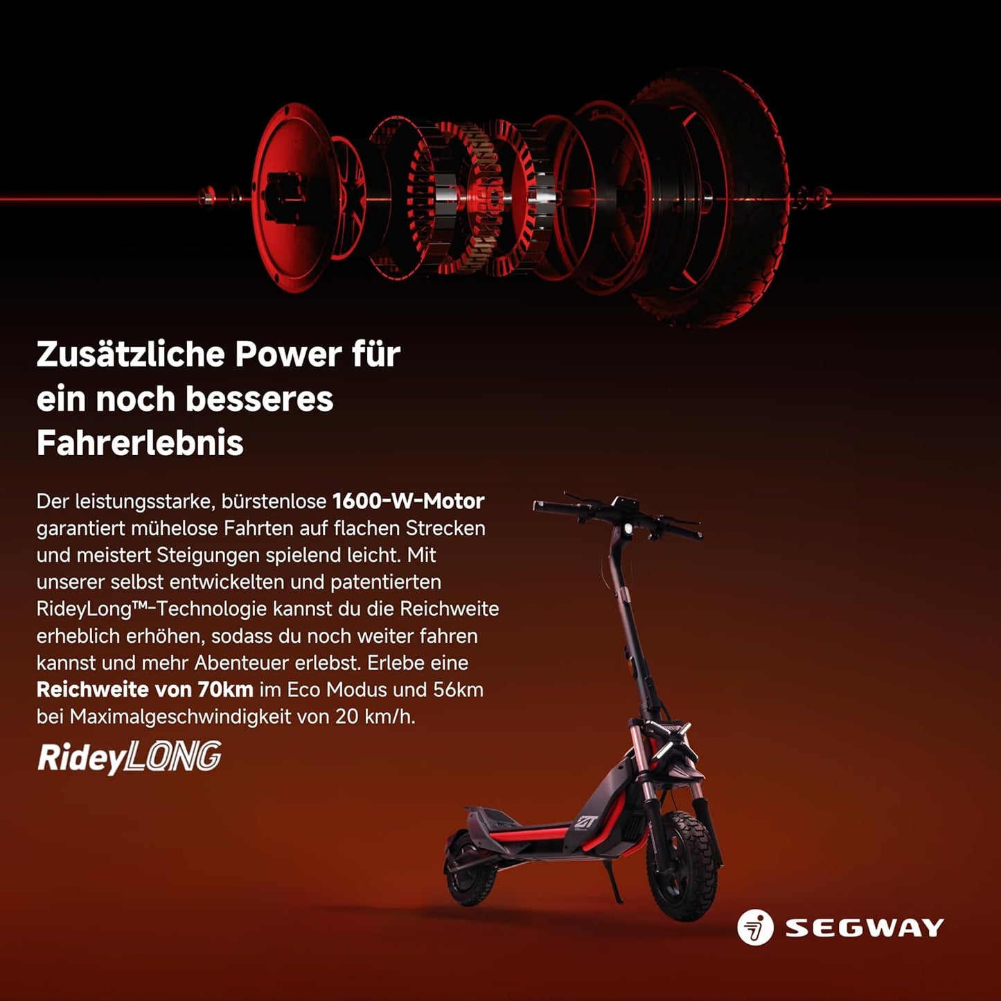 Segway-Ninebot ZT3 Pro D E-Scooter, bis zu 70 km Reichweite, 11 Zoll Offroad-Reifen, Vollfederung, Flash Charge, Apple Find My, faltbar, Schwarz**