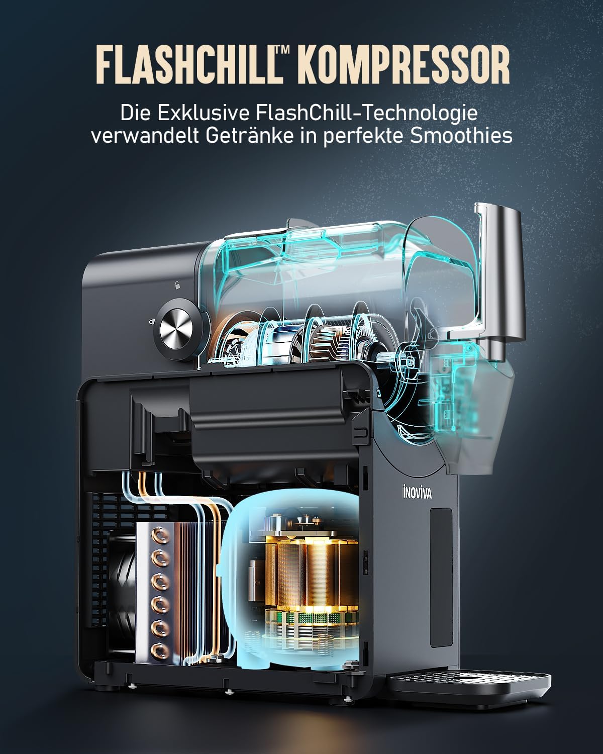INOVIVA S2.2 Eismaschine 2,6 L – Automatisch, Programmierbar, Touchpad-Steuerung, Grau