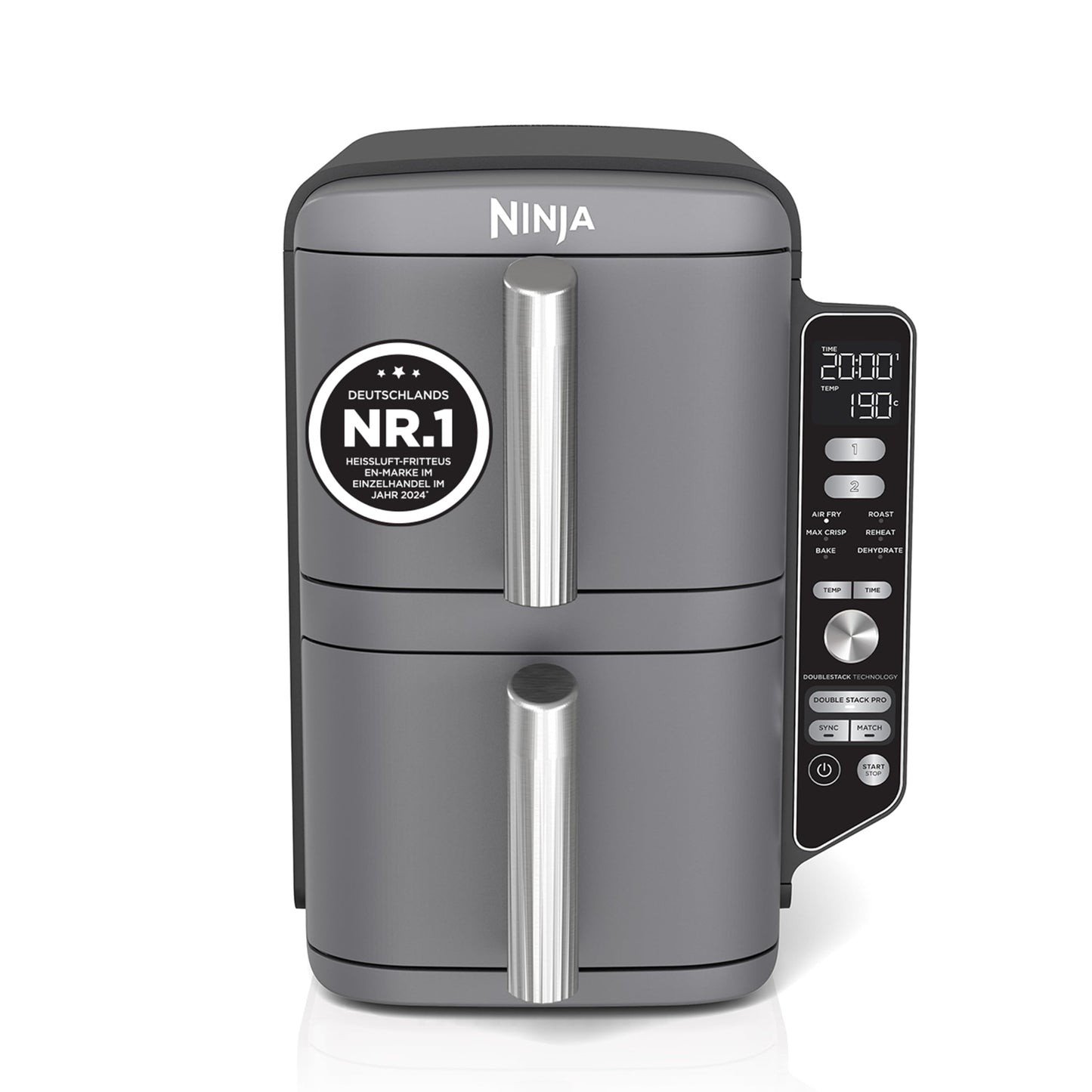 Ninja SL400EUCP Double Stack Heißluftfritteuse 9,5L – 4 Ebenen, 6 Funktionen, 2470W, Kupfer/Schwarz