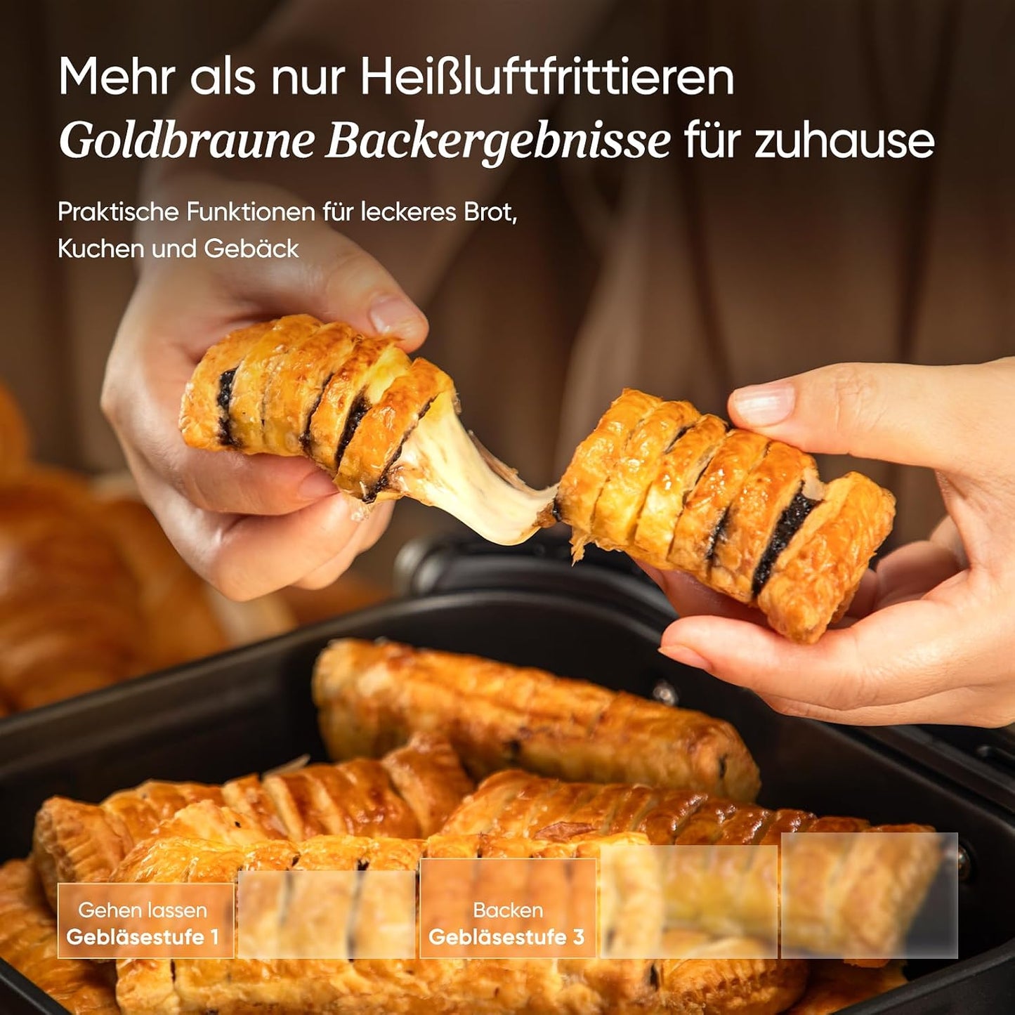 Cosori TurboBlaze CAF-DC601-KEU Heißluftfritteuse 6L – DC-Motor, 5 Lüfterstufen, 30–230°C, Dunkelgrau