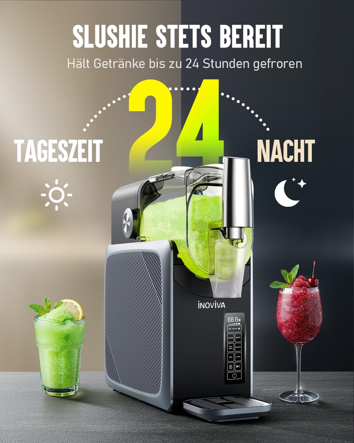 INOVIVA S2.2 Eismaschine 2,6 L – Automatisch, Programmierbar, Touchpad-Steuerung, Grau