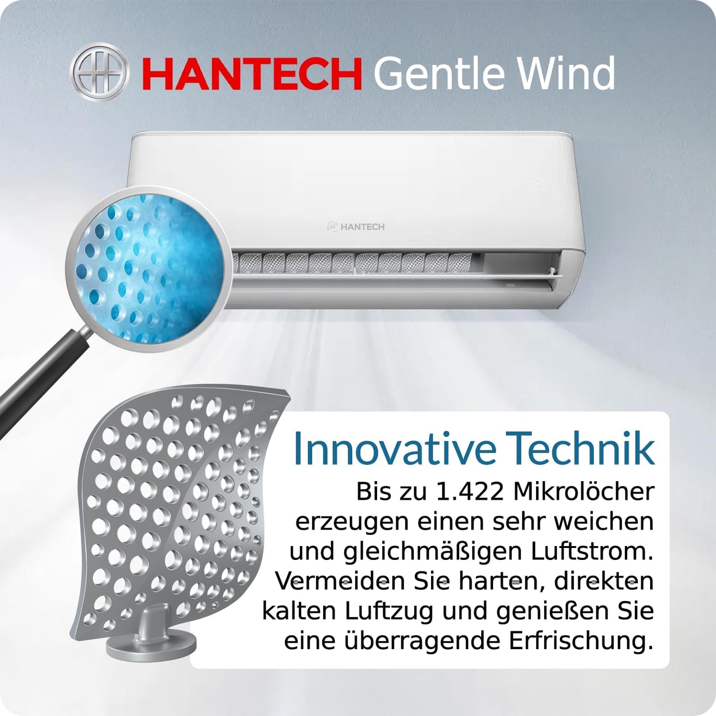 HANTECH H-PRO Split-Klimaanlage 12.000 BTU – Inverter, EEK A++, Heizen & Kühlen, WiFi, Alexa, Weiß