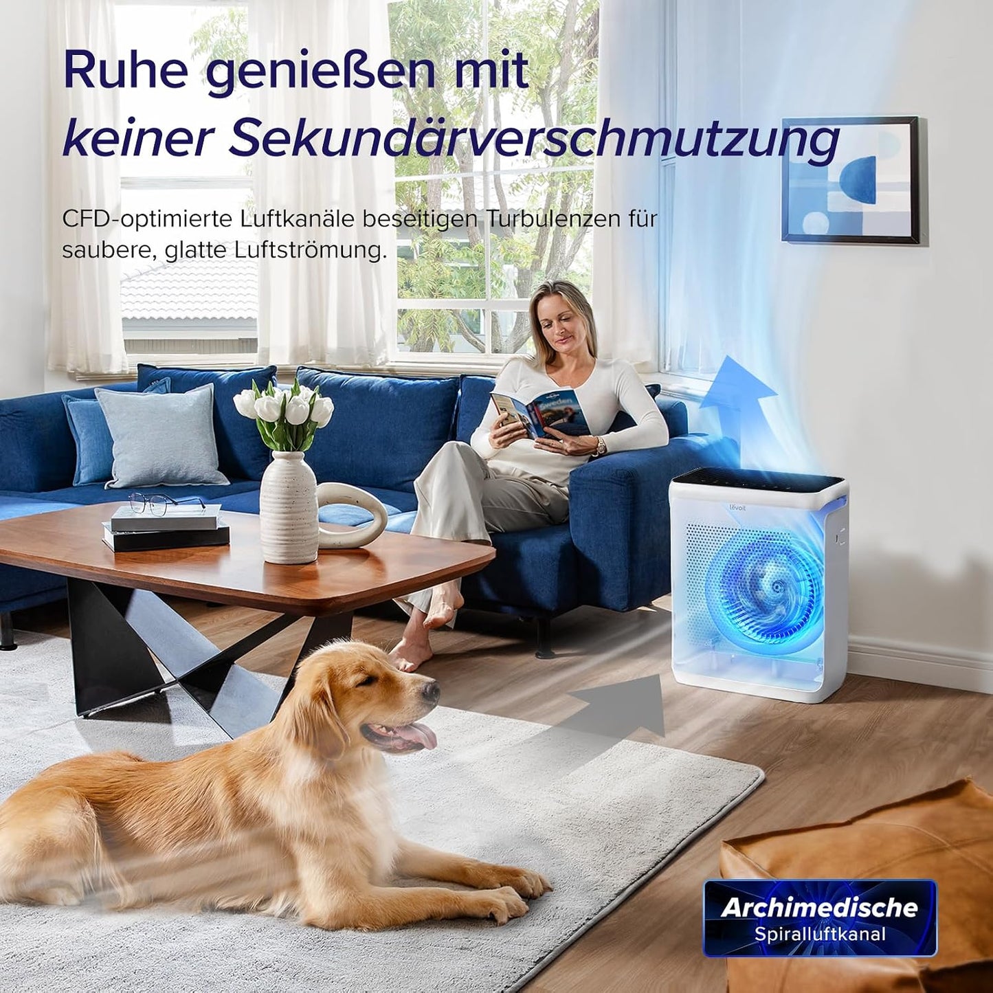Levoit Vital 200S Smart Luftreiniger 416m³/h – HEPA 99,97%, 87m², Haustiermodus, 24dB, Alexa, Weiß/Schwarz