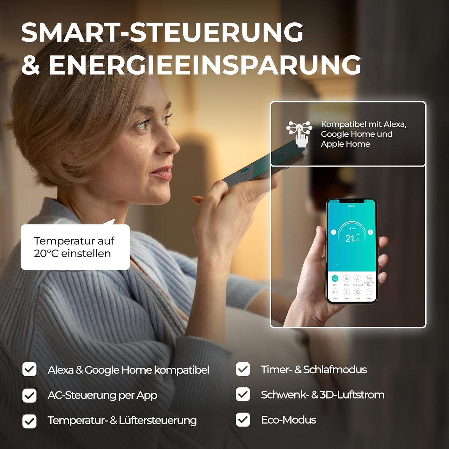 Kältebringer KB34 Split-Klimaanlage 12.000 BTU – Full-Inverter, EEK A++/A+, R32, WiFi, Alexa, TitanGold, Weiß