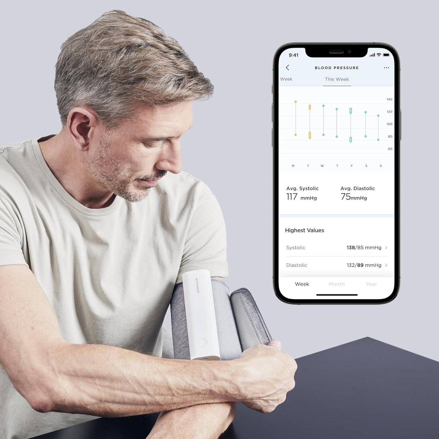 Withings BPM Connect WPM05 Blutdruckmessgerät, WLAN & Bluetooth, Health Mate App, LED