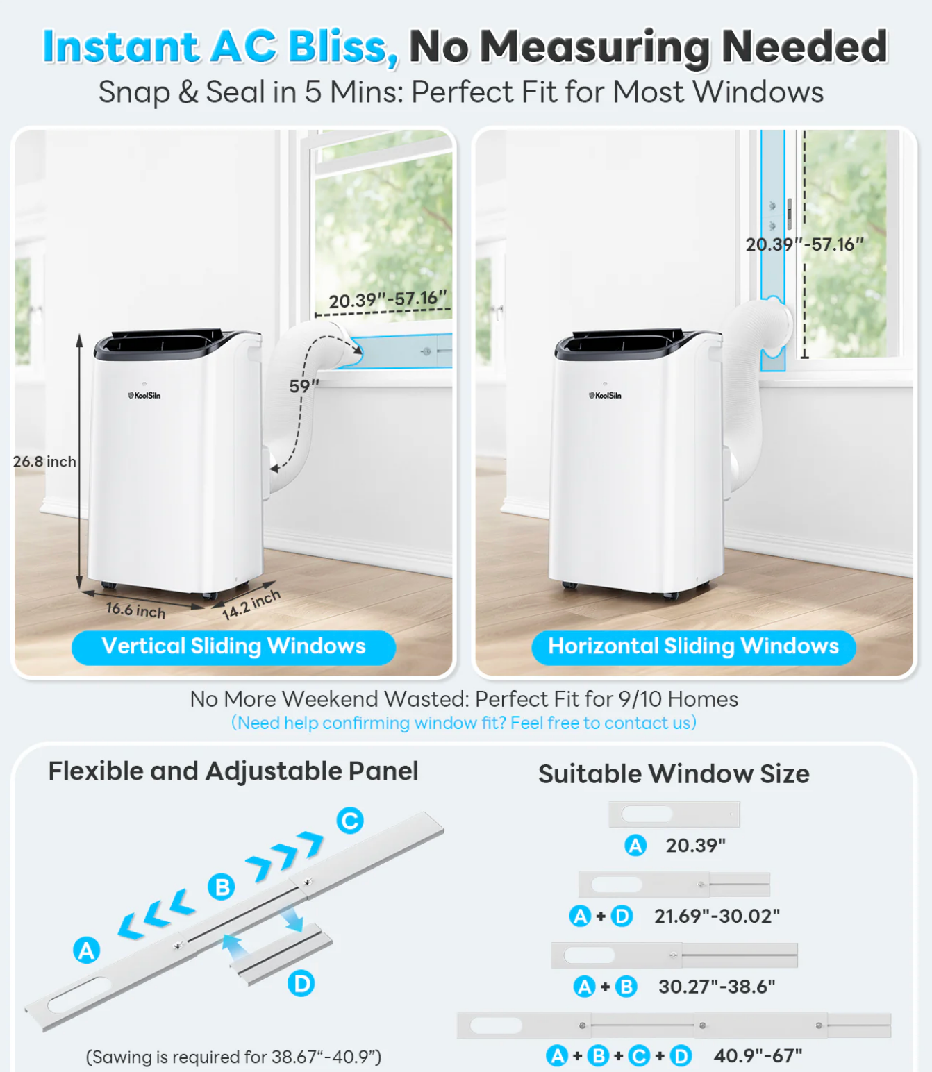 14000 BTU 3-in-1 Portable Air Conditioner with Remote Control