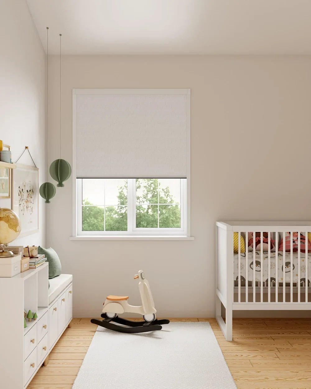 BlocOut Blackout Blind in Herringbone Light Grey