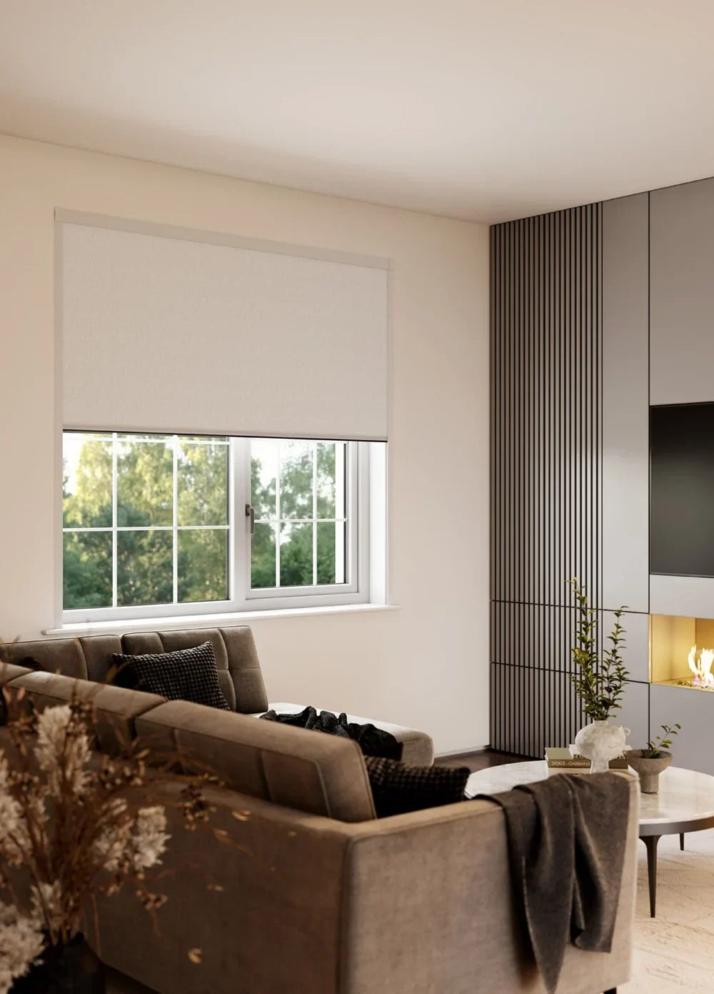 BlocOut Blackout Blind in Herringbone Light Grey