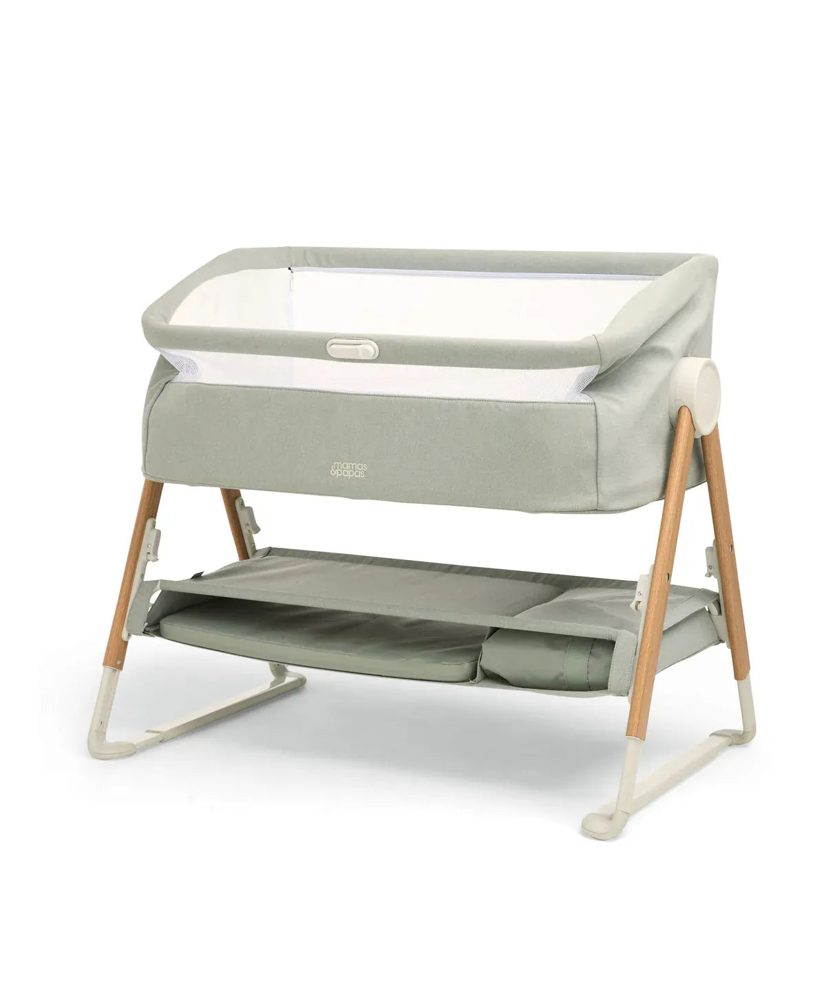 Mamas & Papas Lua Bedside Crib - Sage