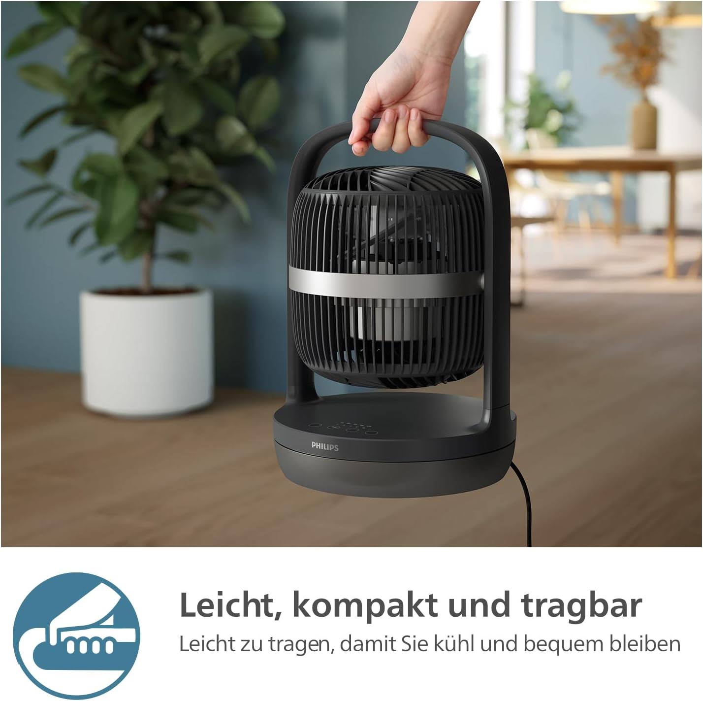 Philips CX3050/01 SilentWings Quiet Table Fan with 90° Oscillation