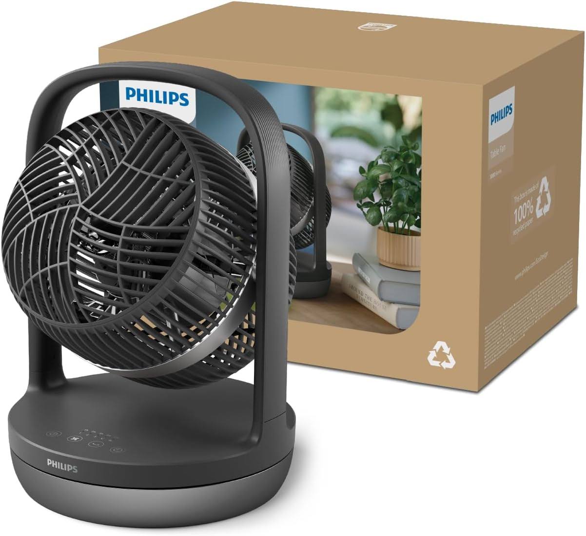 Philips CX3050/01 SilentWings Quiet Table Fan with 90° Oscillation